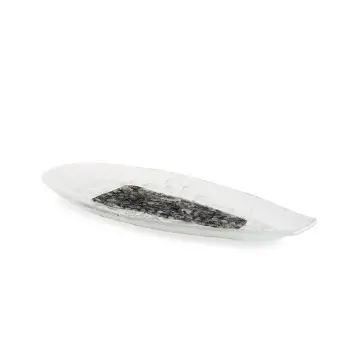 Professional Glass Ceviche Silver Plate - 28 x 10 x 2 cm