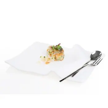 Professional Glass White Napkin Plate - 22 x 18 x 2 cm