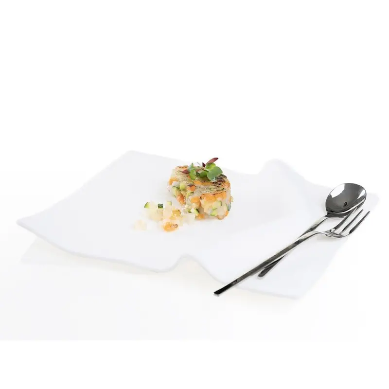 Professional Glass White Napkin Plate - 22 x 18 x 2 cm