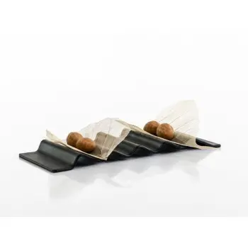 Professional Glass Black Zig-Zag Support - 21 x 9 x 1.5 cm