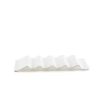 Professional Glass White Zig-Zag Support - 21 x 9 x 1.5 cm
