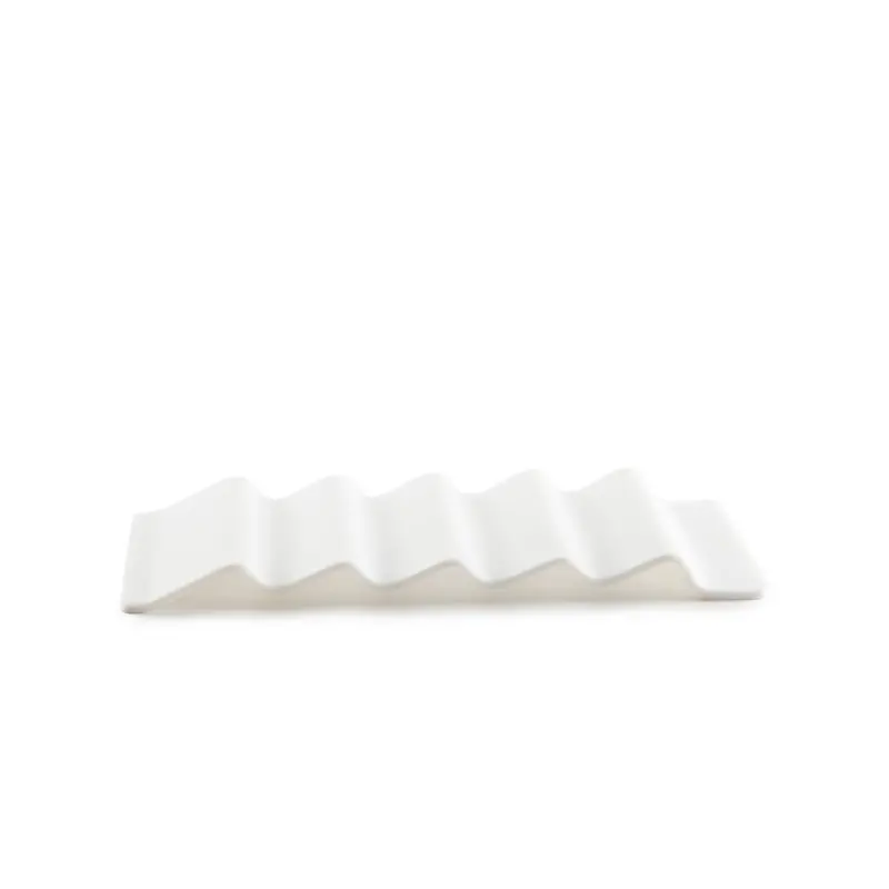 Professional Glass White Zig-Zag Support - 21 x 9 x 1.5 cm