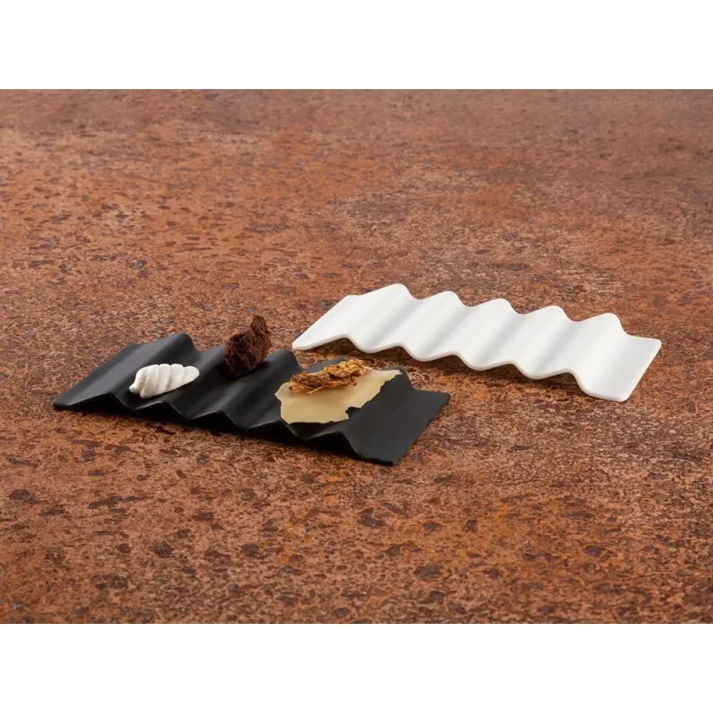 Professional Glass White Zig-Zag Support - 21 x 9 x 1.5 cm