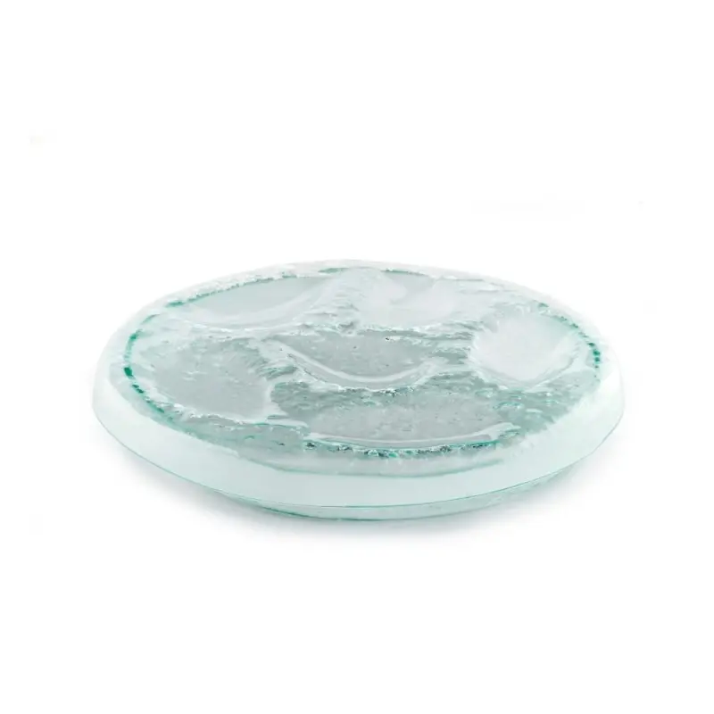 Professional Glass Presentation Tray 6 Oysters - 28 x 28 x 4 cm