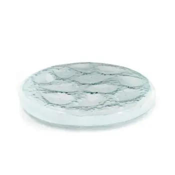 Professional Glass Presentation Tray 12 Oysters - 34 x 34 x 4 cm