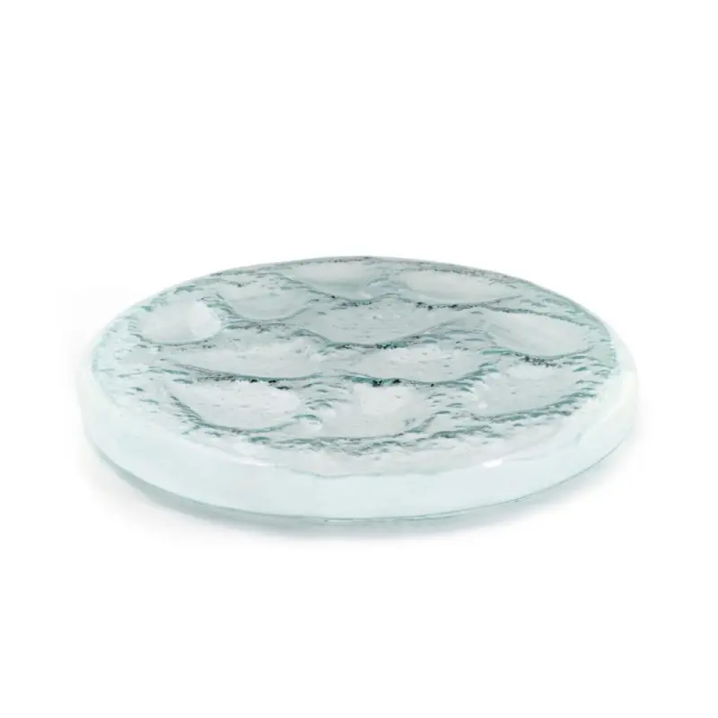 Professional Glass Presentation Tray 12 Oysters - 34 x 34 x 4 cm