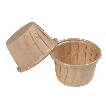 Novacart E43.5/37Ecru-50 Frestanding Paper Baking Cup Beige - 1 3/4''x 1 7/16'' - 50pcs Freestanding Baking Cups