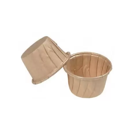 Novacart E43.5/37Ecru-50 Frestanding Paper Baking Cup Beige - 1 3/4''x 1 7/16'' - 50pcs Freestanding Baking Cups