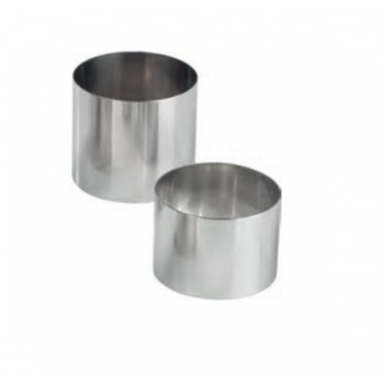 Stainless Steel Round Individual Pastry Ring - Ø 6 cm x 4.5 cm - 6 each
