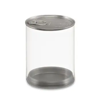 Clear Transparent Cylinder Can Containers with Plug Bottom 3 5/16" x 4" - Pack of 84 pcs