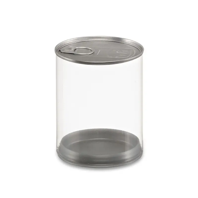 Clear Transparent Cylinder Can Containers with Plug Bottom 3 5/16" x 4" - Pack of 84 pcs