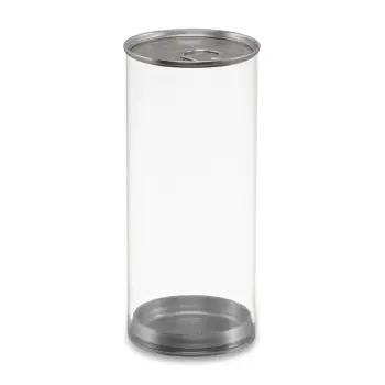 Clear Transparent Cylinder Can Containers with Plug Bottom 2 7/8" x 6 1/2" - Pack of 96 pcs