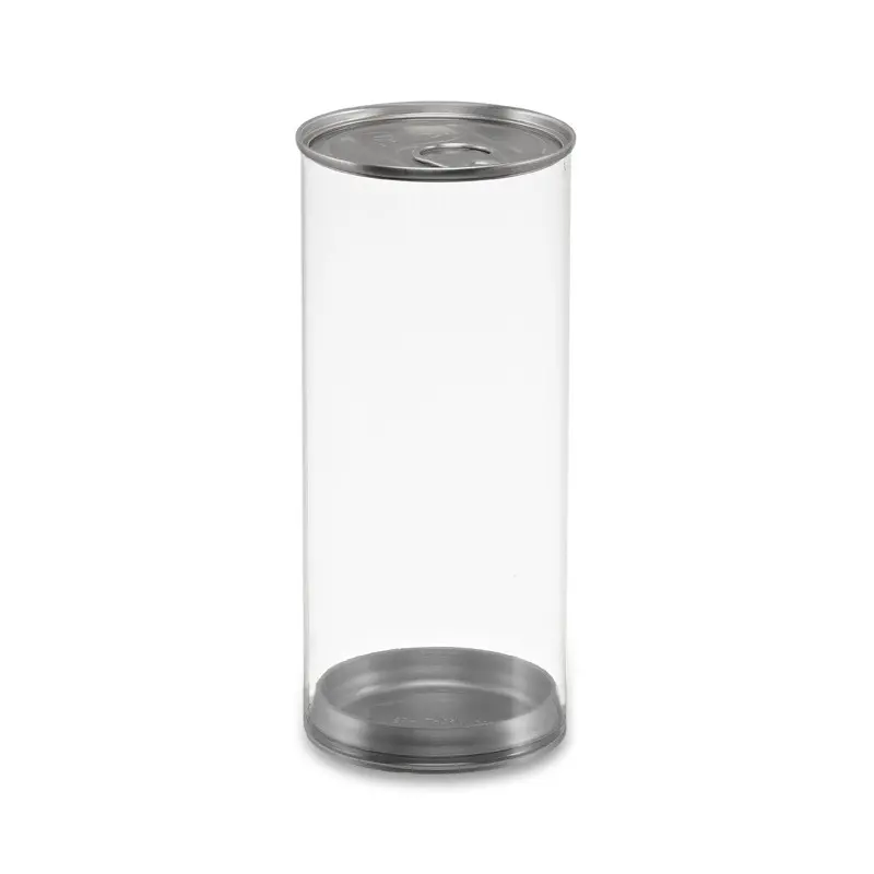 Clear Transparent Cylinder Can Containers with Plug Bottom 2 7/8" x 6 1/2" - Pack of 96 pcs