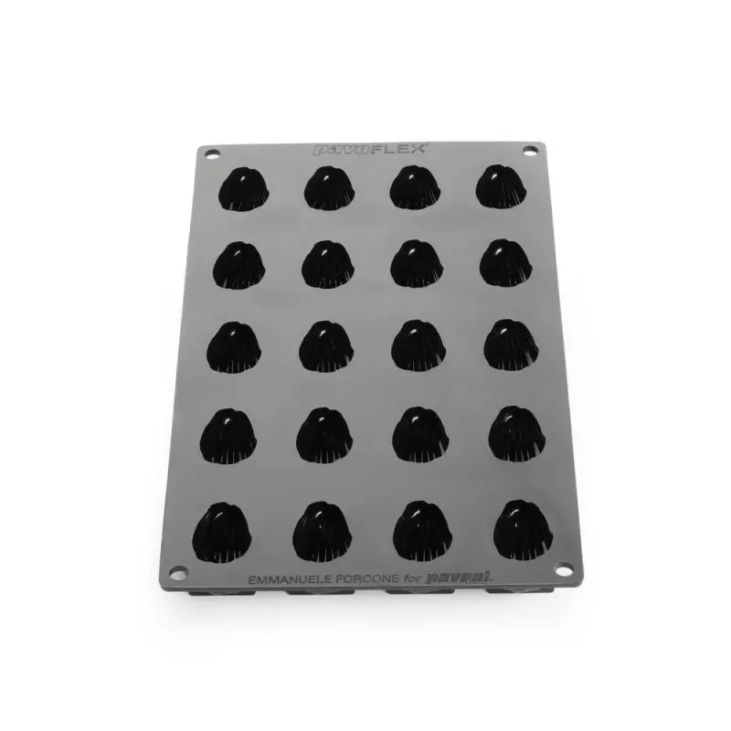 Pavoflex Professional Mini Portion Silicone Mold - Almond by Emmanuele Forcone - 46 mm x 32 mm x h 23 mm - 20 cavity - 20 ml