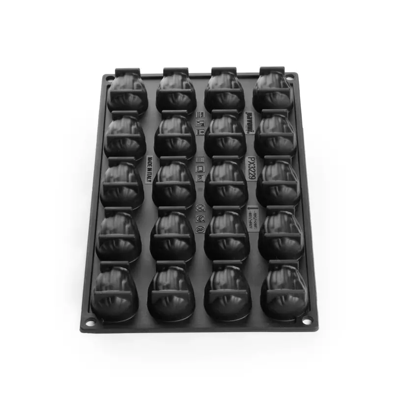 Pavoflex Professional Mini Portion Silicone Mold - Almond by Emmanuele Forcone - 46 mm x 32 mm x h 23 mm - 20 cavity - 20 ml