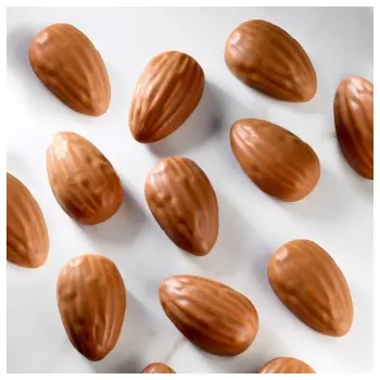 Pavoflex Professional Mini Portion Silicone Mold - Almond by Emmanuele Forcone - 46 mm x 32 mm x h 23 mm - 20 cavity - 20 ml