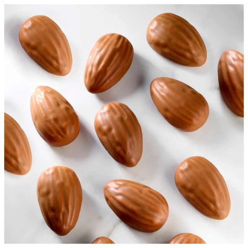 Pavoflex Professional Mini Portion Silicone Mold - Almond by Emmanuele Forcone - 46 mm x 32 mm x h 23 mm - 20 cavity - 20 ml