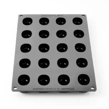 Pavoflex Professional Mini Portion Silicone Mold - Coffee by Fabrizio Fiorani - 44 mm x 32 mm x h 20 mm - 20 cavity - 20ml