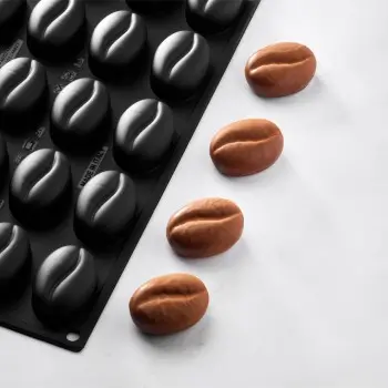 Pavoflex Professional Mini Portion Silicone Mold - Coffee by Fabrizio Fiorani - 44 mm x 32 mm x h 20 mm - 20 cavity - 20ml
