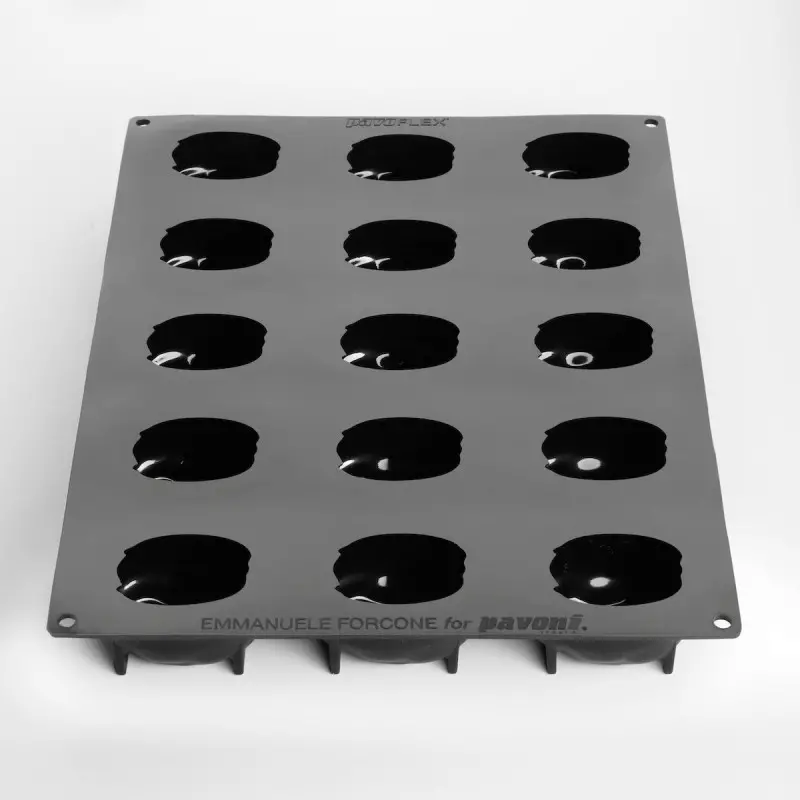 Professional Single Portion Silicone Mold - Pistachio by Emmanuele Forcone - 80 mm x 56 mm x h 46 mm - 15 cavity - 120ml