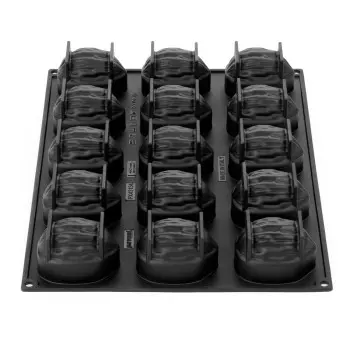 Professional Single Portion Silicone Mold - Nutshell by Fabrizio Fiorani - 78 mm x 57 mm x h 51 mm - 15 cavity - 120ml