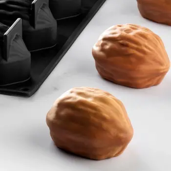 Professional Single Portion Silicone Mold - Nutshell by Fabrizio Fiorani - 78 mm x 57 mm x h 51 mm - 15 cavity - 120ml