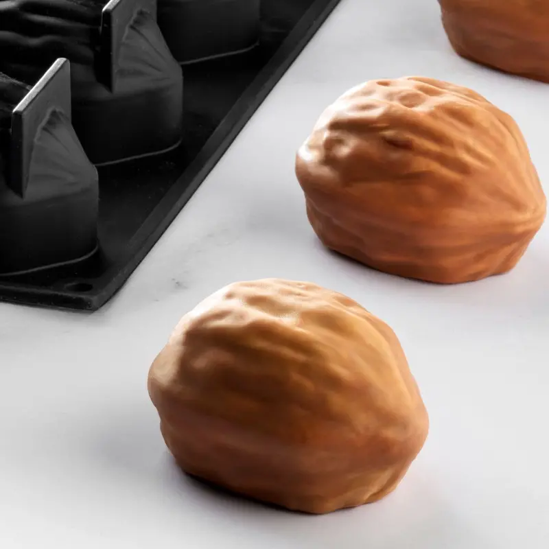 Professional Single Portion Silicone Mold - Nutshell by Fabrizio Fiorani - 78 mm x 57 mm x h 51 mm - 15 cavity - 120ml