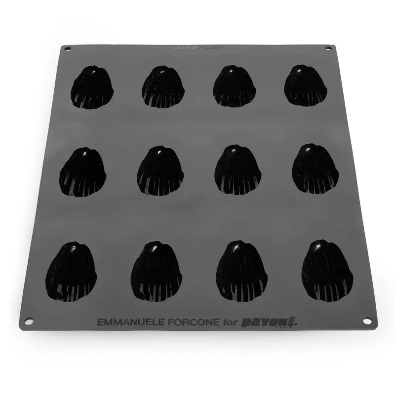 Professional Single Portion Silicone Mold - Almond by Emmanuele Forcone - 93 mm x 58 mm x h 38 mm - 12 cavity - 120ml