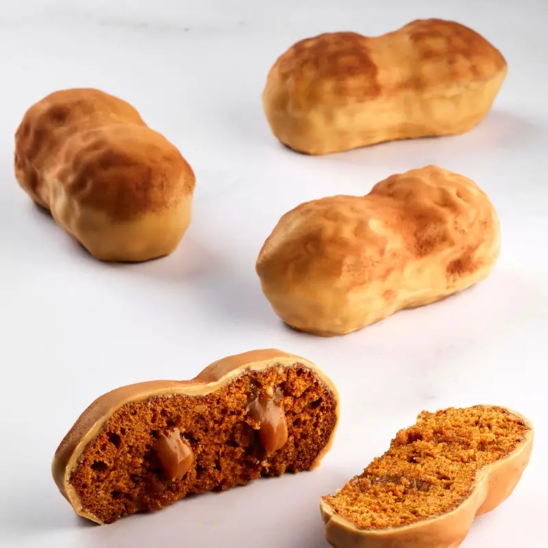 Professional Single Portion Silicone Mold - Peanut by Fabrizio Fiorani - 100 mm x 48 mm x h 42 mm - 12 cavity - 120ml