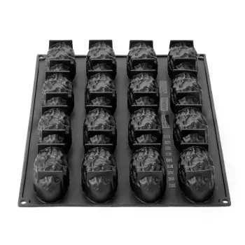 Professional Single Portion Silicone Mold - Date by Binkasem BK - 90 mm x 50 mm x h 45 mm - 16 cavity - 110ml