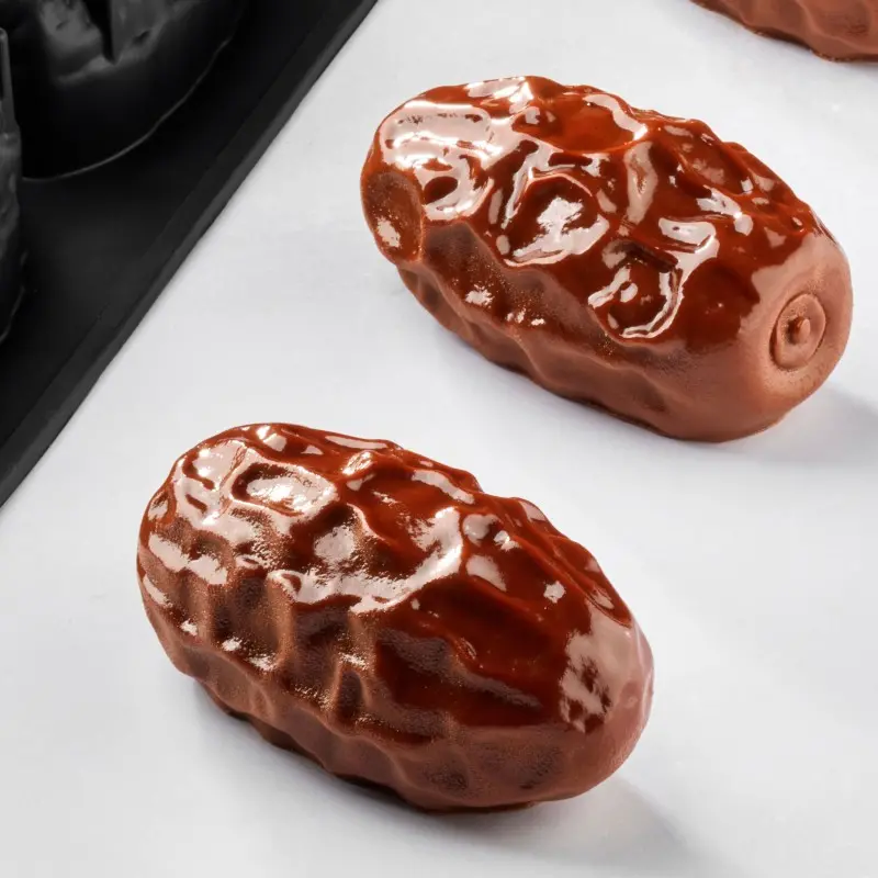 Professional Single Portion Silicone Mold - Date by Binkasem BK - 90 mm x 50 mm x h 45 mm - 16 cavity - 110ml