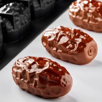 Professional Single Portion Silicone Mold - Date by Binkasem BK - 90 mm x 50 mm x h 45 mm - 16 cavity - 110ml