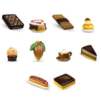Prime Premium Assorted Galette des Rois Feves King Cakes Charms - Artisan 3 chocolates - Pack of 100