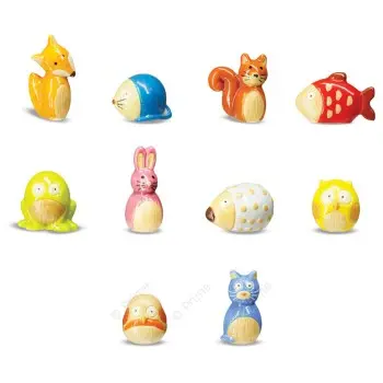 Prime Premium Assorted Galette des Rois Feves King Cakes Charms - Cool wood chip buddies - Pack of 100