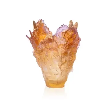 Daum Glass Sculpture Large Vase Or d'Abeille in Limited Edition of 125 ex, Gold leaf gilding - 35.5mm x 29.5cm x 26.0cm