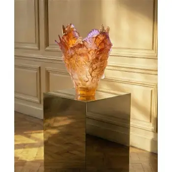 Daum Glass Sculpture Large Vase Or d'Abeille in Limited Edition of 125 ex, Gold leaf gilding - 35.5mm x 29.5cm x 26.0cm