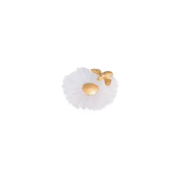 Daum Glass Sculpture Decorative Flower Or d'Abeille in a Numbered Edition, Gold leaf gilding - 4.0cm x 12.5cm x 12.5cm