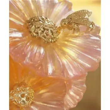 Daum Glass Sculpture Small Decorative Bouquet Or d'Abeille in a numbered Edition, Gold leaf gilding - 4.5cm x 9.5cm x 10.5xm