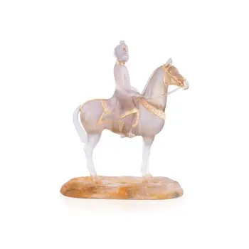 Daum Glass Sculpture Marwari Horseman in a Limited edition of 75 ex, gold leaf gilding - 39.0cm x 32.5cm - 13.0cm