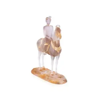Daum Glass Sculpture Marwari Horseman in a Limited edition of 75 ex, gold leaf gilding - 39.0cm x 32.5cm - 13.0cm