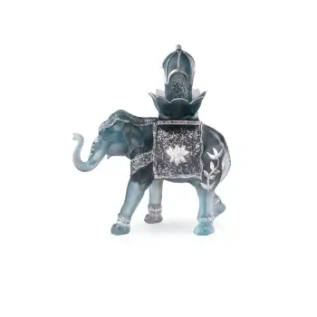 Daum Glass Sculpture Blue grey Shalmara elephant in a Limited Edition of 25ex, palladium leaf gilding - 40.0cm x 49.0cm x 16.5cm