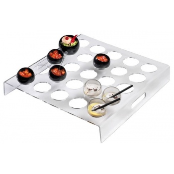 Pastry Chef's Boutique SC00012 Square for 25 Spheres -15,3 ''x 15 '' x 2,3 '' Display for Pastries and Verrines