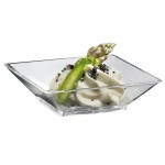 Clear Mini Square Plastic Dish - 2.7'' x 2.7'' x 0.7'' - 100ct