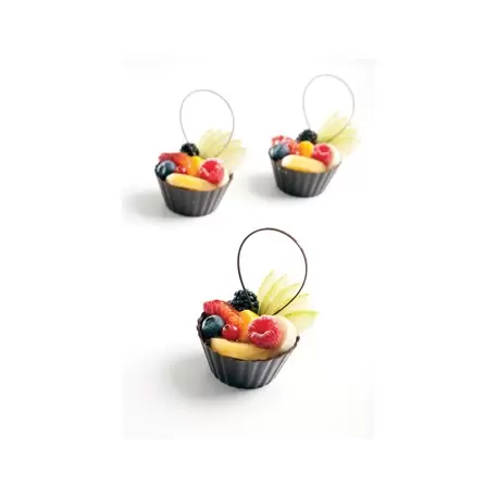 Pastry Chef's Boutique PCB11203 Belgian Chocolate Cups - Ballerina Cup - Dark chocolate - 65x40mm - 84pcs Chocolate Cups and ...