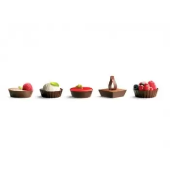 Pastry Chef's Boutique PCB96110 Belgian Chocolate Cups - Petit Fours Assorted Ø50Mm - 168 Pces Chocolate Cups and Truffle shells