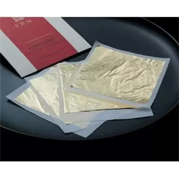 Gold Leaf (Edible) 25 leaves booklet 3 3/8" x 3 3/8" (85mm x 85mm)