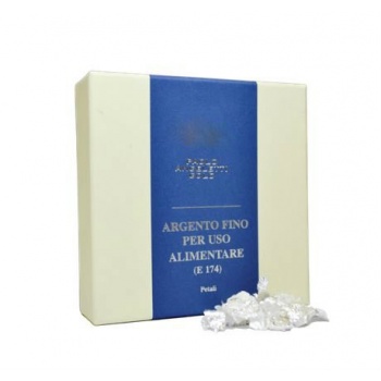 Pastry Chef's Boutique GP02 Silver Petals Edible 23KT, 500mg with Tweezers Edible Gold and Silver