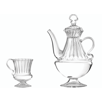 Glass Art Teapots & Saucers